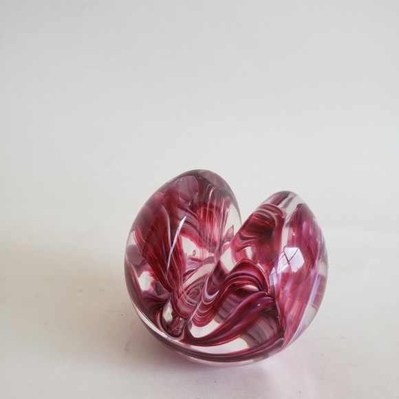 Swirl Granberry  Blown Glass Paper Weight Note Holder GES 11 EPC # - Picture 13 of 13